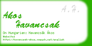akos havancsak business card